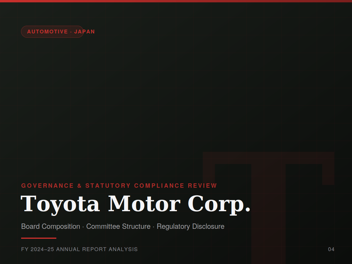 Toyota’s Governance Report: A Japanese System That Doesn’t Translate Directly Into Western Terms