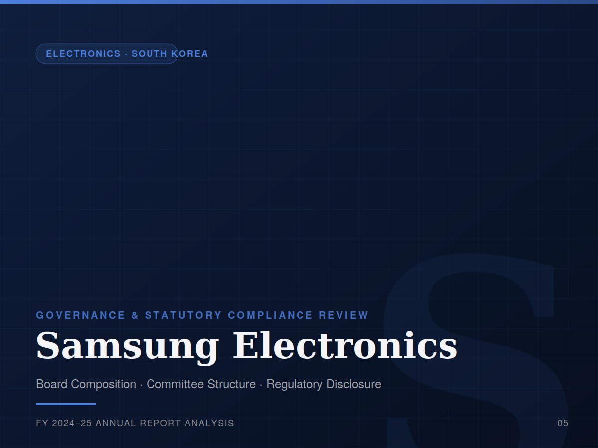 Samsung Electronics and the Governance Structure Built From Scandal