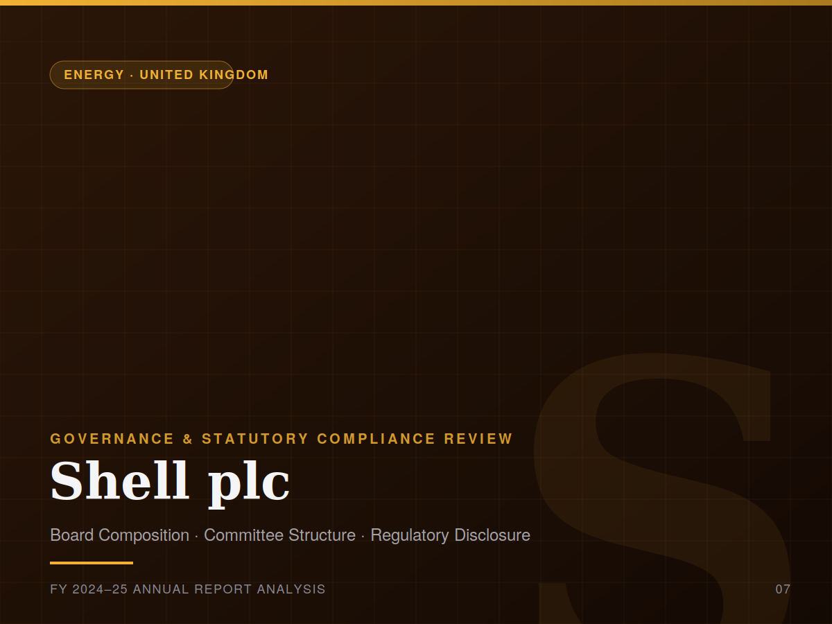 Shell’s Governance Report: Complying With Two Regulators at Once, and Explaining the One Place It Doesn’t